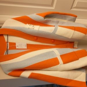 Women's Jascls Color Block  BOHO  Stripe Chunky Cardigan Sweater Size Large